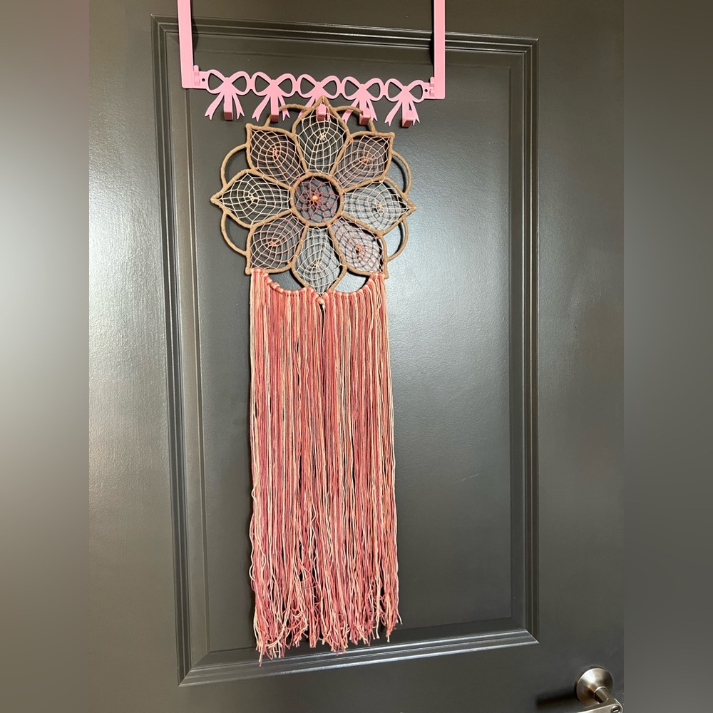 Earthbound Bohemian Pink and Cream Dreamcatcher Wall Decor